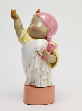 稀奇艺术瞿广慈《幸运女神》创意雕塑可爱桌面摆件礼品礼物