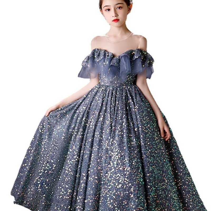 儿童礼服公主裙女童蓬纱洋气花童婚纱小女孩主持人钢琴演出服走秀,淘宝优惠券,粉丝福利购,淘宝优惠卷