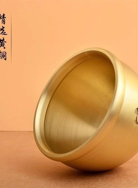 自留好货!分量十足!纯铜打造!招财缸钵聚宝盆式办公室摆件礼物