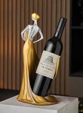 艺术客厅红酒架摆件轻奢高档酒柜电视柜玄关装饰品家居餐边柜摆设