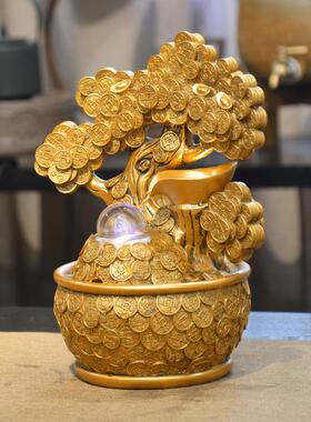 开 业礼品贺礼物摇钱树流水办公室店铺创意实用大气招财办公桌摆