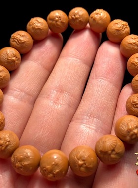 极速猴头手串雕刻j浮雕正圆钟馗核雕手链野生文玩小核桃非桃核橄