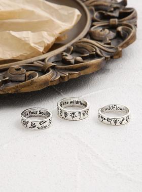 极速Butterfly floower ring set 3-piece set rings蝴蝶花朵戒指