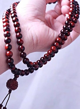 极速印度小叶紫檀木108颗v佛珠手串配饰貔貅女款手链莲花吊坠手持