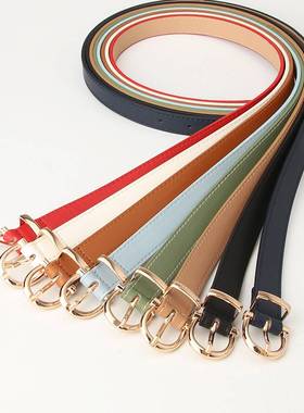 极速Women Waist Belts New PU Leather Simple MetSal Buckle Be