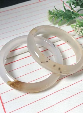 极速58圈口海洋玉髓手镯天然玛B瑙草花饰品玉镯叮当镯轮胎细条加