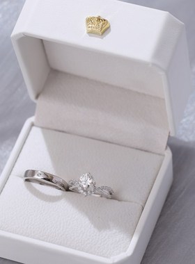 极速华盛订婚男女仿n真假对戒戒指一对小众婚礼仪式现场用道具情