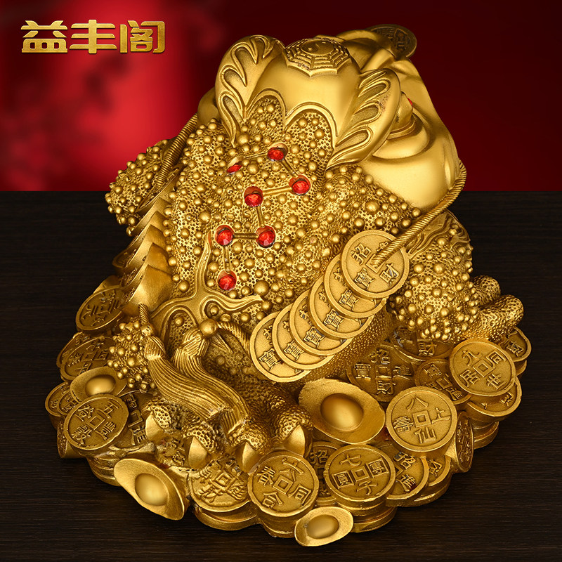 铜金蟾招财摆件纯黄铜三足金蝉蟾蜍客厅装饰办公酒柜店铺开业礼品,淘宝优惠券,粉丝福利购,淘宝优惠卷