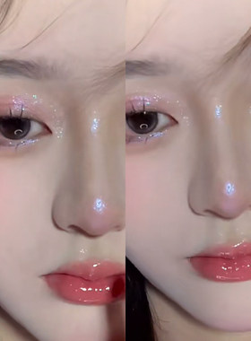 韩女的水缎光腮红！钻石高光修容