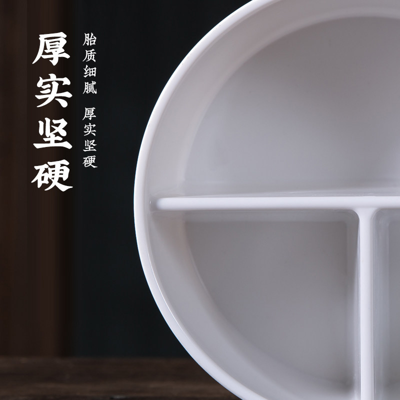 梅林笔庄三格仿瓷笔洗多功能塑料笔洗缸国画书法毛笔水彩美术文房,淘宝优惠券,粉丝福利购,淘宝优惠卷