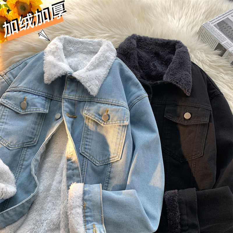 加绒牛仔外套男秋冬季2026新款潮流高级感大码棉服宽松情侣上衣服,淘宝优惠券,粉丝福利购,淘宝优惠卷