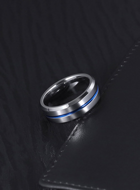 钨钢男士戒指个性小众钨金饰品批发不掉色简约食指潮指环欧美男戒
