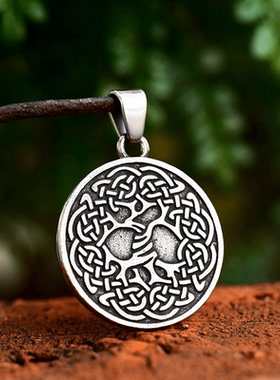 Rock Punk 朋克风时尚潮牌京海盗船凯尔特结吊坠创意钛钢复古项坠