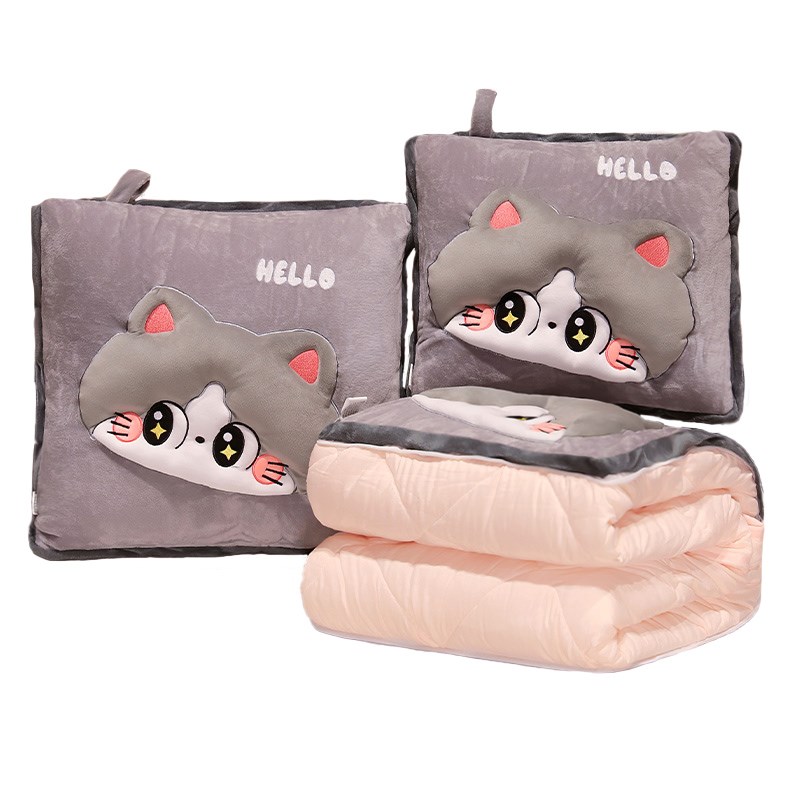 卡通汽车抱枕被子两用办公室靠垫折叠午睡枕头车载靠枕毯子二合一 - 图1