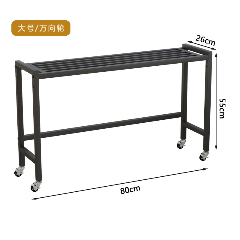 室内花架阳台置物架铁艺多层阶梯式移动带轮客厅落地式植物花盆架 - 图0