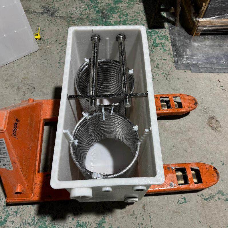 不锈钢盘管蒸发器 带PP塑料水箱换热器加热器冷水机降温液体油水,淘宝优惠券,粉丝福利购,淘宝优惠卷
