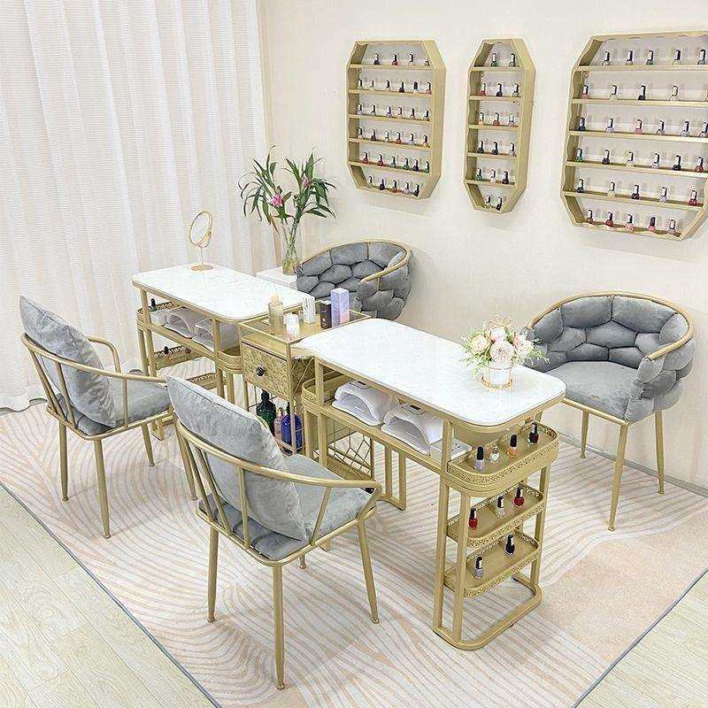 轻奢豪华85单双人大理石美甲桌椅套装吸尘器美甲台面网红椅美甲店,淘宝优惠券,粉丝福利购,淘宝优惠卷