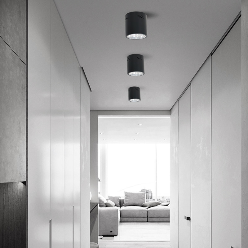 明装筒灯4寸5寸6寸8寸 led吸顶桶灯格栅圆形灯罩洗车行理发店吊灯,淘宝优惠券,粉丝福利购,淘宝优惠卷