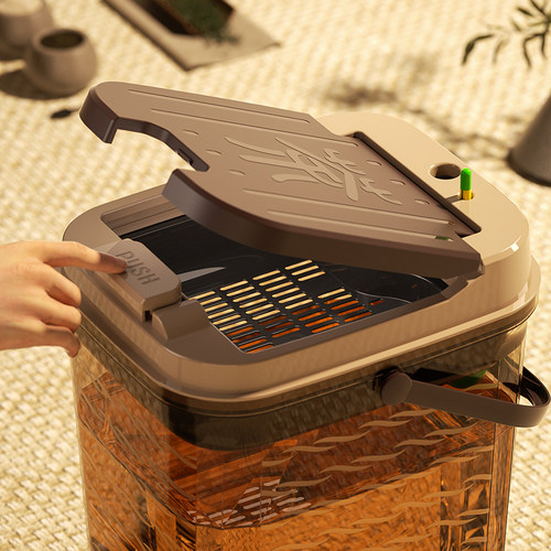 透明茶渣桶干湿分离茶水桶废水桶可视水位茶桶满水提醒茶水垃圾桶 - 图1