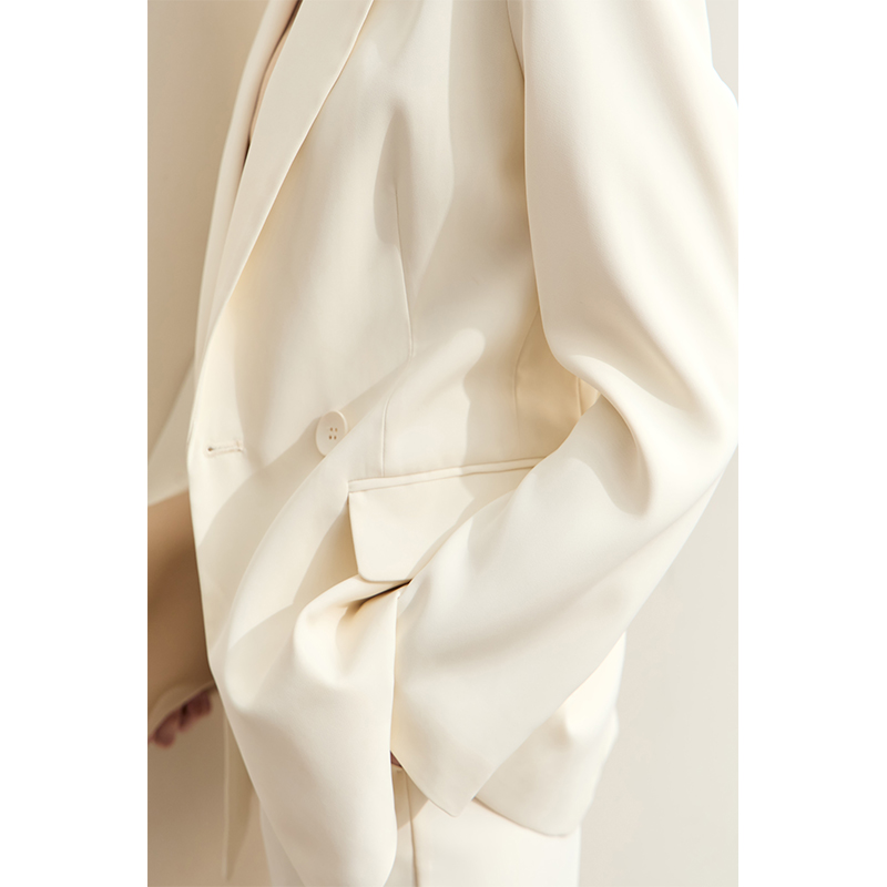 Amii春季新款高级通勤风垫肩西装休闲九分裤套装女西服两件套 - 图1