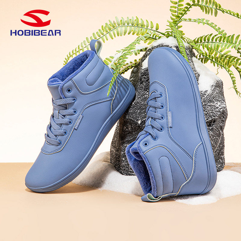 HOBIBEAR男鞋2025新款冬季4e宽楦中帮加绒棉鞋大码女士宽头赤足鞋,淘宝优惠券,粉丝福利购,淘宝优惠卷