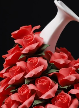 极速《天长地久》婚庆送礼结婚纪念日礼品L送老婆陶瓷花工艺品客