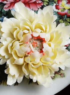 极速新中式陶瓷纯手工花开富贵挂盘客厅玄K关酒柜博古架书房装饰