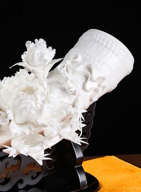 极速新中式《花开富贵》纯手工陶瓷F摆件工艺品电视柜家居客厅装