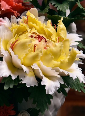 极速新中式《百花争艳》陶瓷w花摆件酒店大厅装饰工艺品公司开业