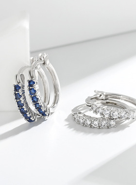 极速Niche diamond ear bucklwe simple and versatile temperame