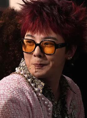 品牌GD权志龙同款黄色墨镜男时尚潮流2025新款高级感大方框太阳眼