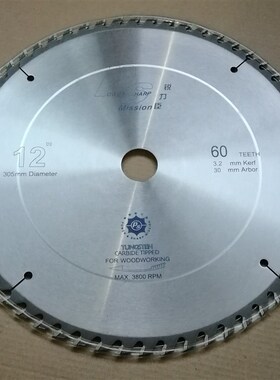 锐力臣锯片超硬钨钢木工锯片12寸40*60*80*100*120齿合金木材切割