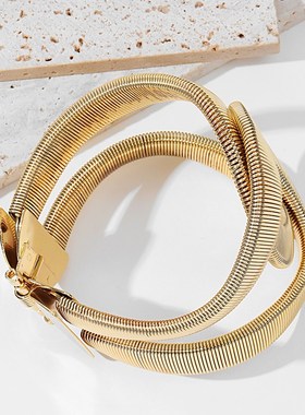 极速Fashion Designer Jewelry ElegenFt Alloy Wide Spring Cuff