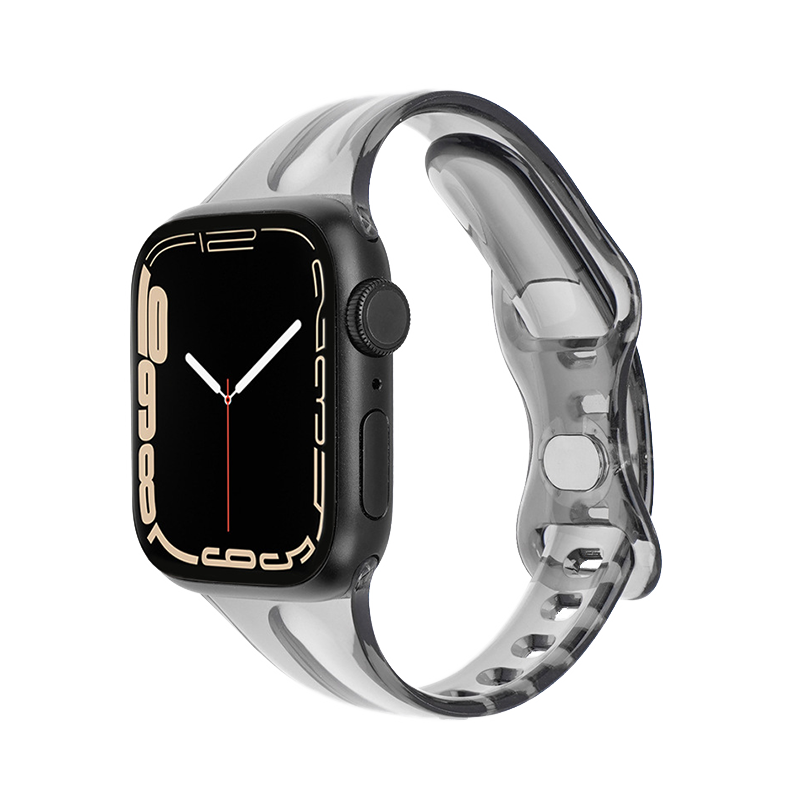 壳里斯iwatch表带S10果冻透明软胶小蛮腰夏天细款小众S6新款s9适用SE苹果Applewatch手表S8高级感S7女款Ultra - 图3