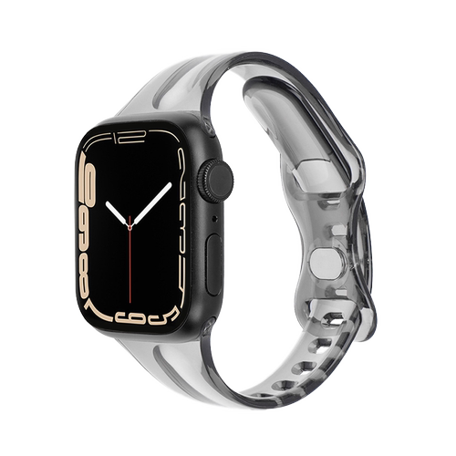 壳里斯iwatch表带S10果冻透明软胶小蛮腰夏天细款小众S6新款s9适用SE苹果Applewatch手表S8高级感S7女款Ultra - 图3