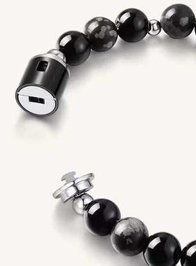 一锁定情小情锁小众黑玛瑙手串项链礼物情侣手链项链礼盒送男女友