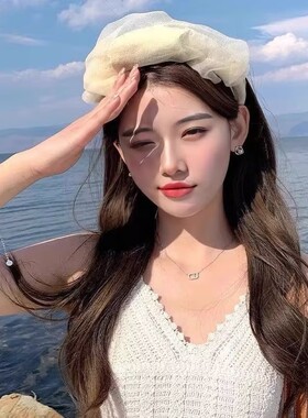 发箍防晒帽女夏季防紫外线空顶帽