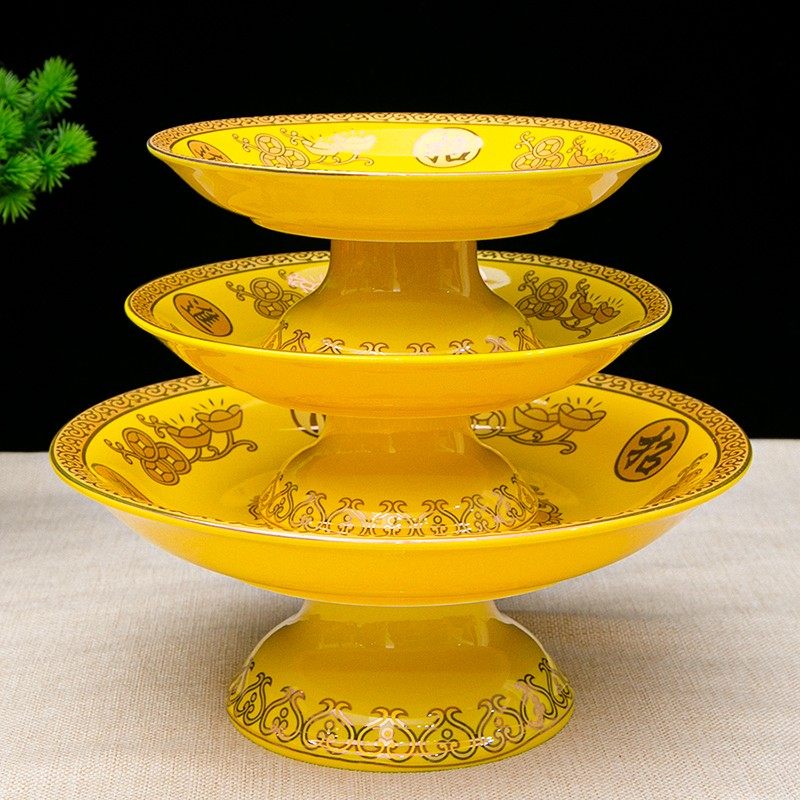 陶瓷供盘佛前供果果盘供佛上供水果盘财神爷贡果盘家用莲花盘摆件,淘宝优惠券,粉丝福利购,淘宝优惠卷