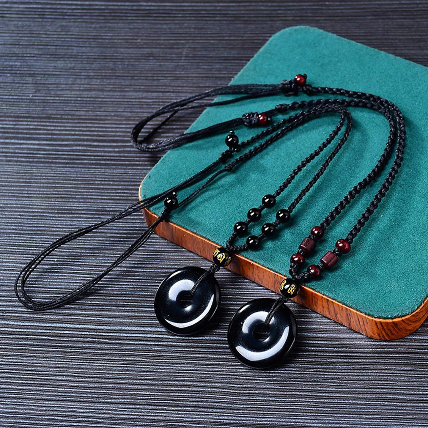 阳熠天然黑曜石吊坠光面平安扣项坠黑水晶项链男玉女饰品高档黑绳,淘宝优惠券,粉丝福利购,淘宝优惠卷