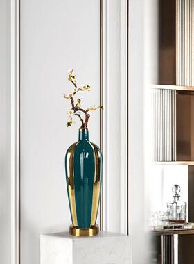 新中式玄关陶瓷花瓶摆件电视柜客厅高级饰品高端艺术轻奢高档装饰