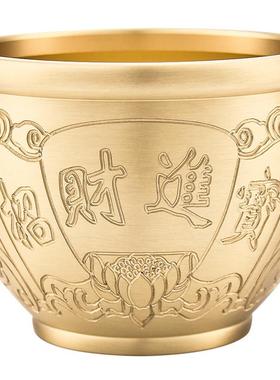 黄铜米缸聚财缸百福缸米缸大号存钱罐客厅家居黄铜器聚宝盆摆件
