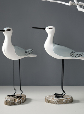 地中海海洋风格海鸥海鸟儿童房样板房电视柜家居隔板装饰摆件礼物