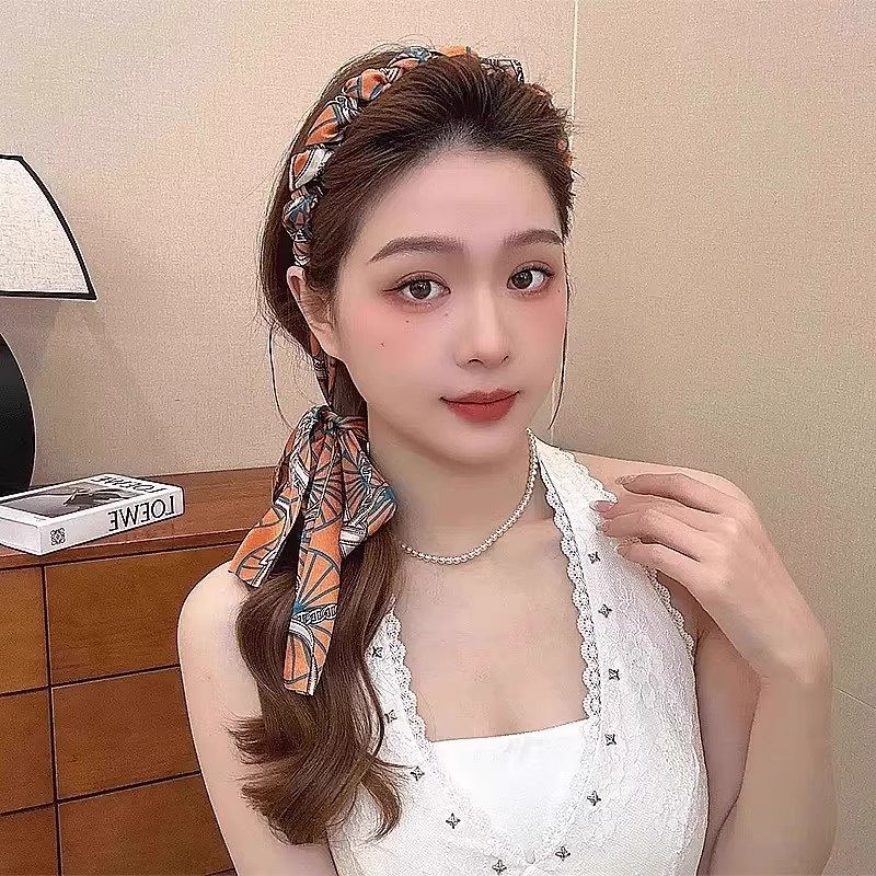 2025年新款时尚发带丝巾绑发外出百搭编发头饰宫廷繁花飘带发箍女,淘宝优惠券,粉丝福利购,淘宝优惠卷