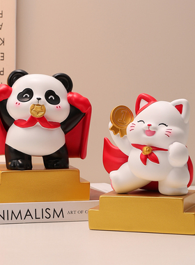 可爱卡通冠军招财猫摆件