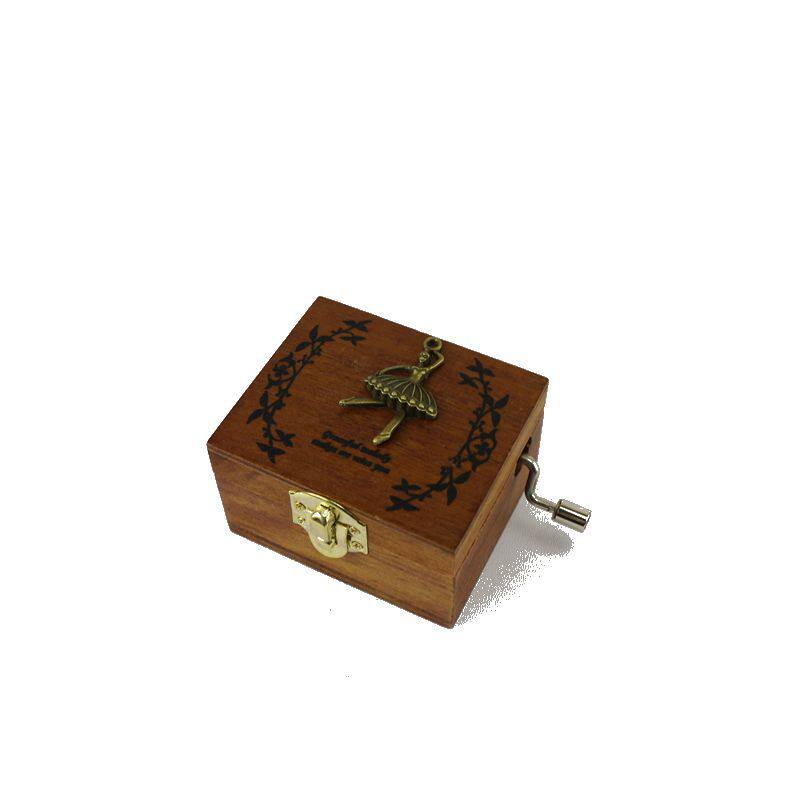 木制复古八音盒手摇式怀旧情侣天空之城音乐盒送儿童男女生日礼物 - 图3