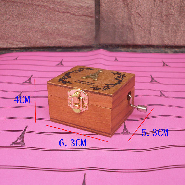 木制复古八音盒手摇式怀旧情侣天空之城音乐盒送儿童男女生日礼物 - 图1
