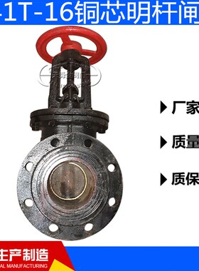 Z41T-16铜芯明杆闸阀铸铁法兰闸板阀污水阀