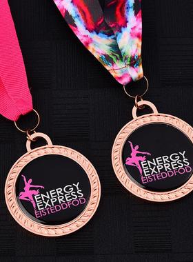 金属奖牌定做挂脖奖牌儿童学校运动会马拉松金牌银牌铜牌定制