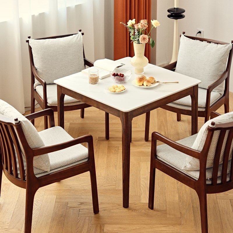 北欧实木岩板方桌家用小户型餐桌椅正方形桌子橡木饭桌四方形牌桌,淘宝优惠券,粉丝福利购,淘宝优惠卷