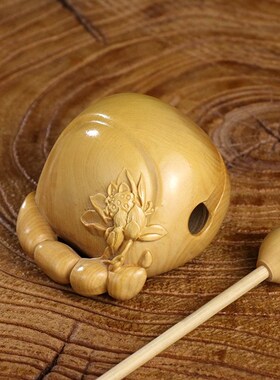 小叶黄杨木雕随身携带木鱼手把件实木打击乐器佛系念经法器小摆件